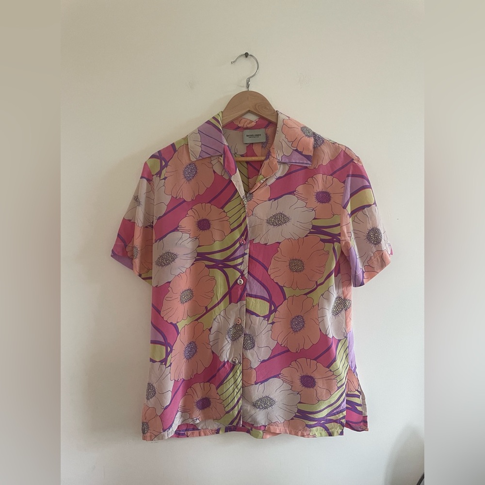 Rachel Comey silk floral button down shirt